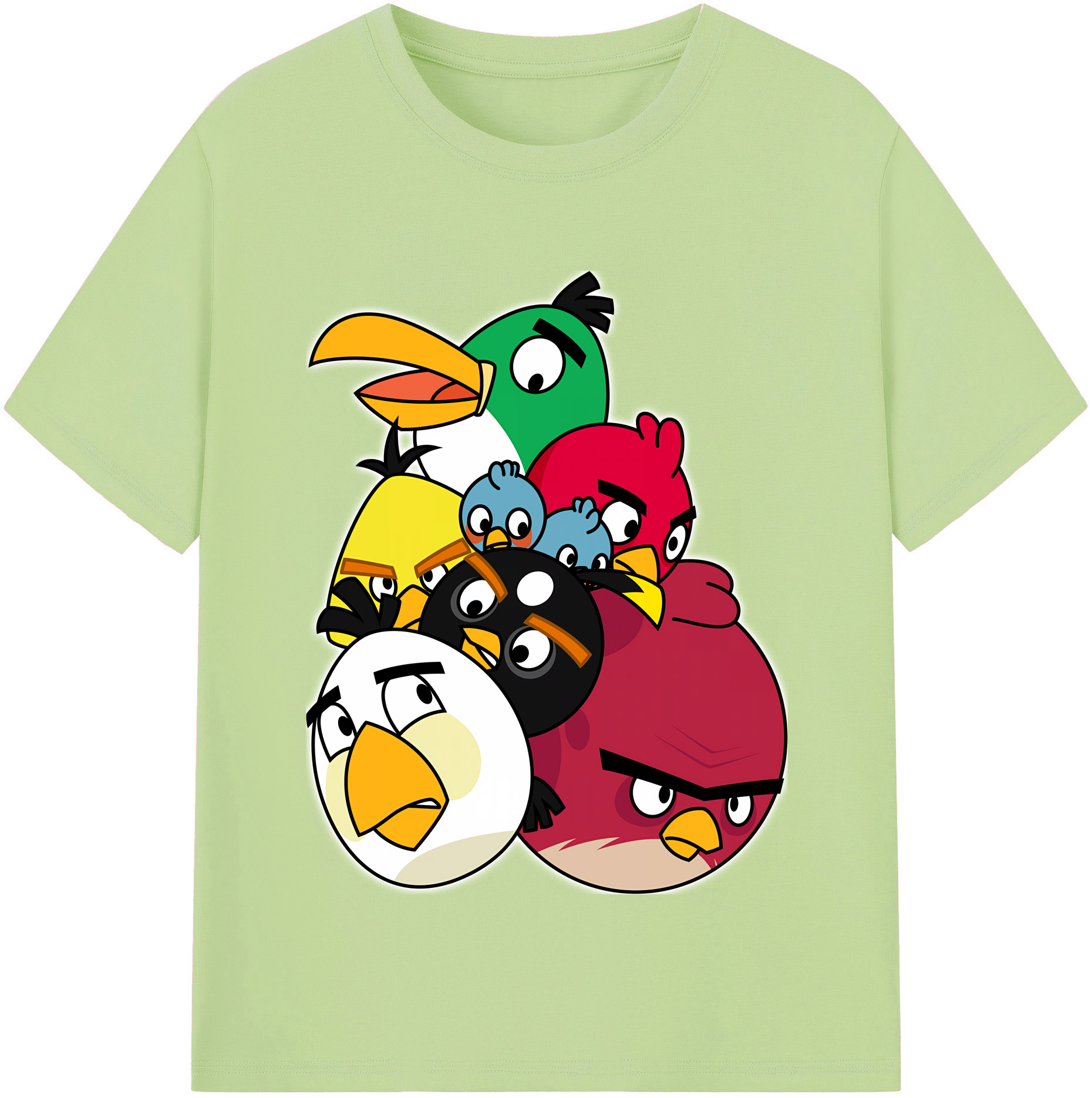 （画像用） Angry Birds アングリーバード 綿100％半袖Tシャツ（フロントプリント）
